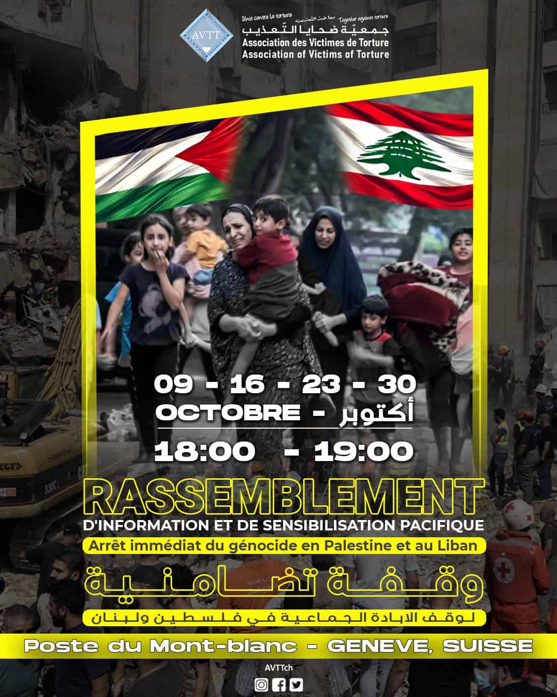 Rassemblement Pacifique en Soutien à la Palestine et au Liban - وقفة سلمية تضامنًا مع فلسطين ولبنان