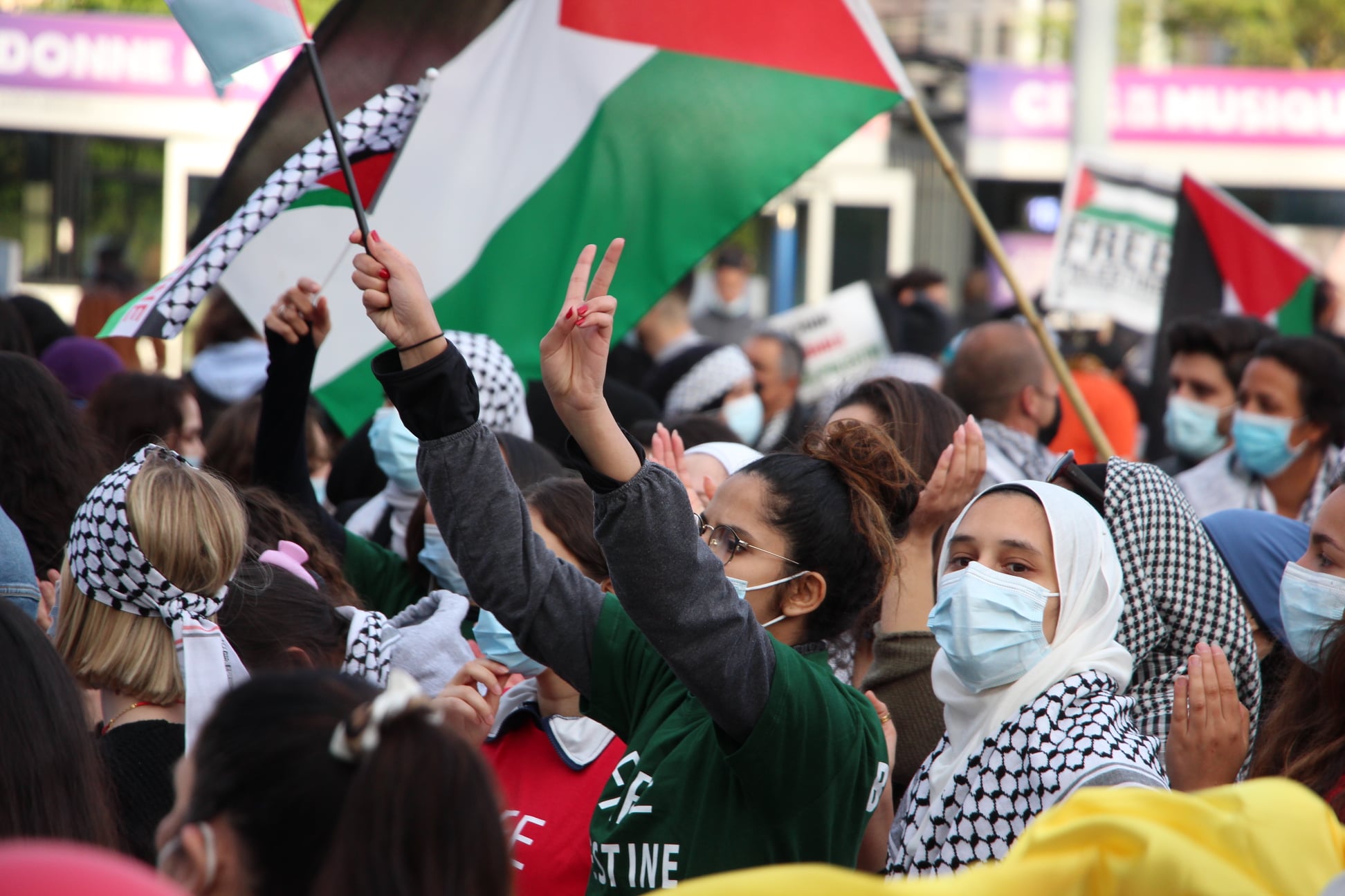 Rassemblement pacifique de soutien au peuple palestinien