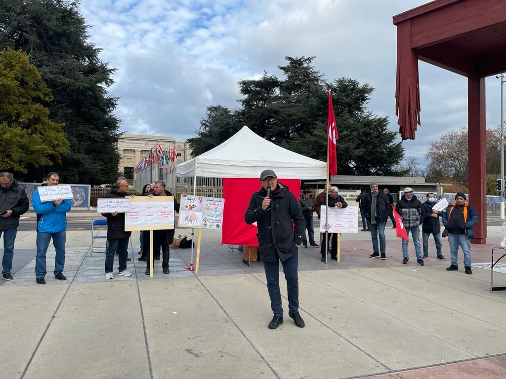 وقفة احتجاجية ضد الانقلاب ودفاعًا عن مكاسب التونسيين في الحرية والديمقراطية وضرورة احترام الدستور والمؤسسات – 14 نوفمبر في ساحة باردو