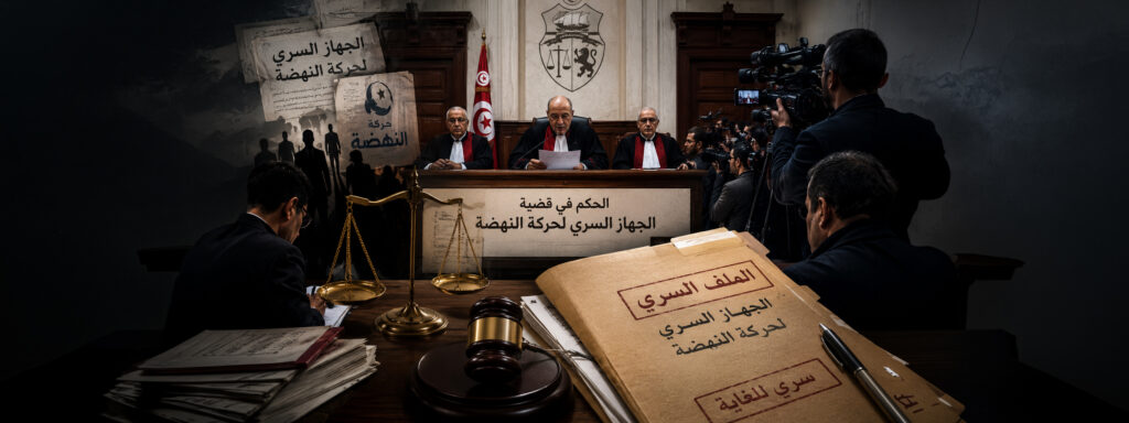 تونس: أحكام غير مسبوقة بالسجن المؤبد وعقوبات ثقيلة في قضية “الجهاز السري” المنسوبة لحركة النهضة